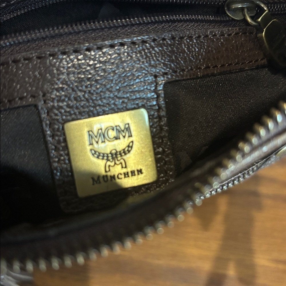 MCM Visetos Glam Handbag Brown Canvas Leather - Picture 10 of 10